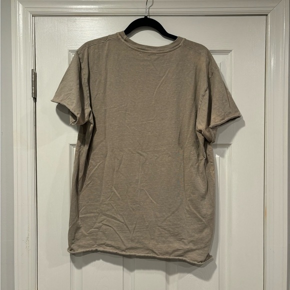 John Elliott Raw Hem Two Tone Crewneck Short Sleeve T-shirt - Picture 2 of 4